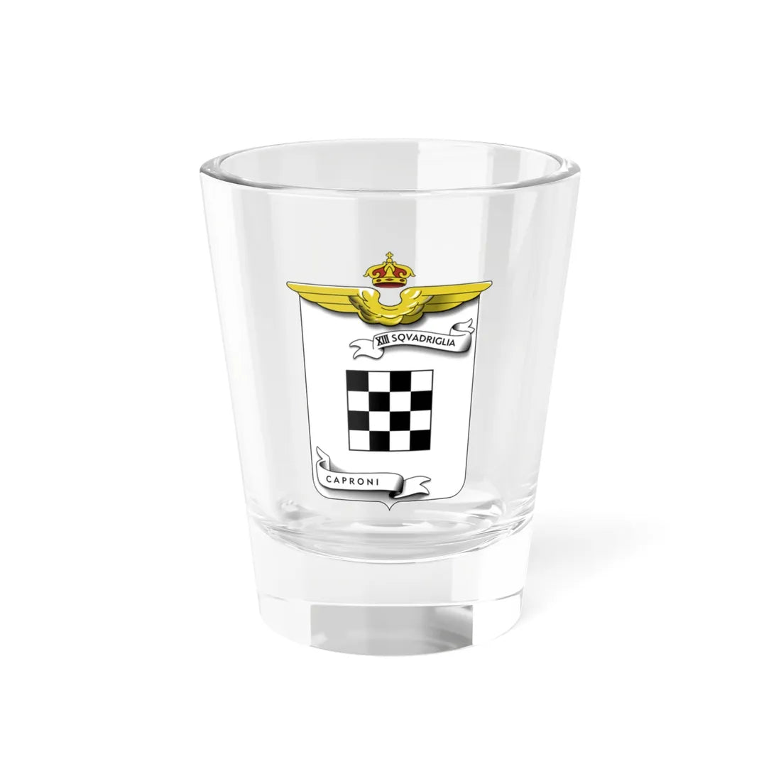 CoA XIII Squadriglia Caproni (Italy) (Coat of Arms) Shot Glass 1.5oz 1.5oz - Go Mug Yourself