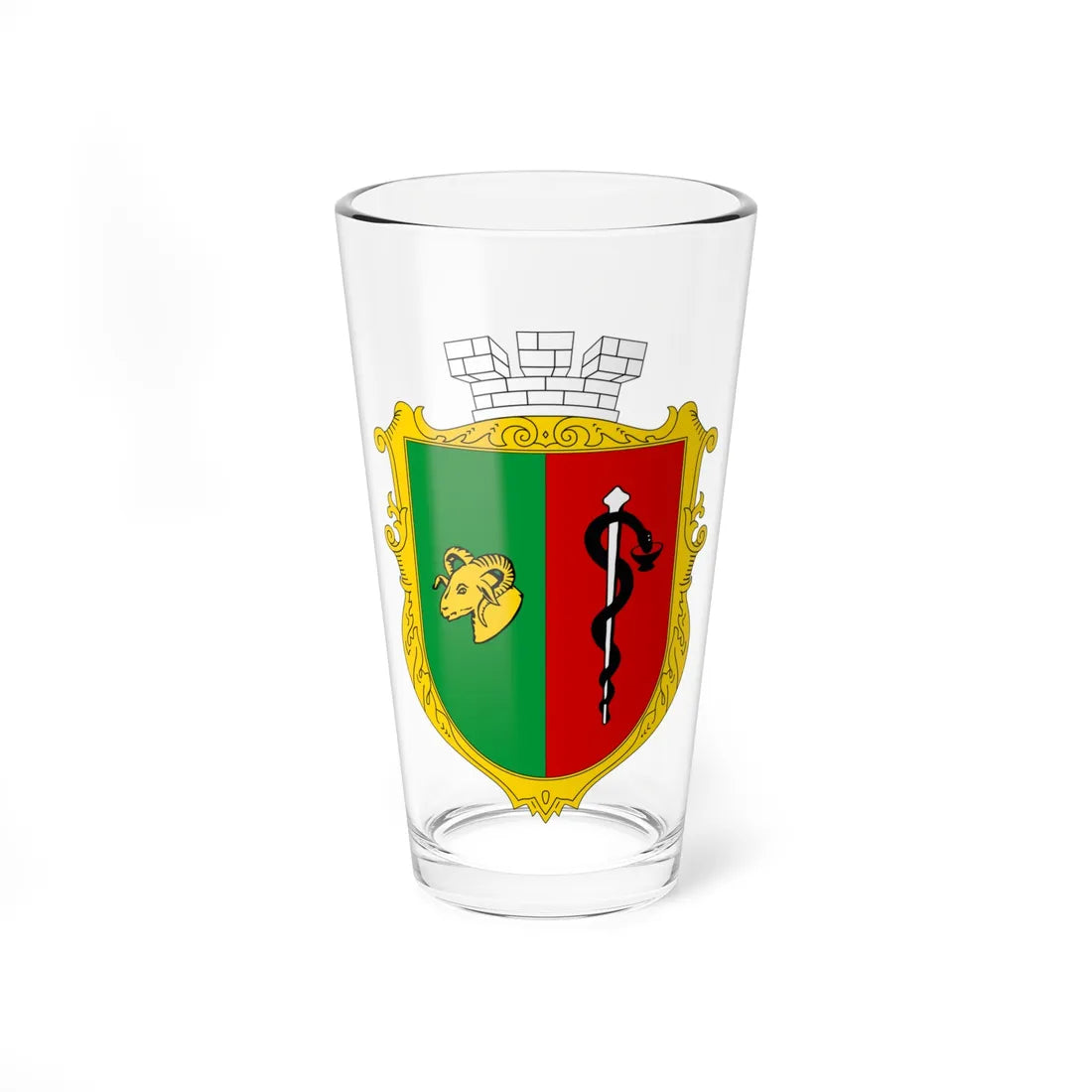 COA Yevpatoriia Crimea Ukraine (Ukraine) (Coat of Arms) Pint Glass 16oz 16oz - Go Mug Yourself
