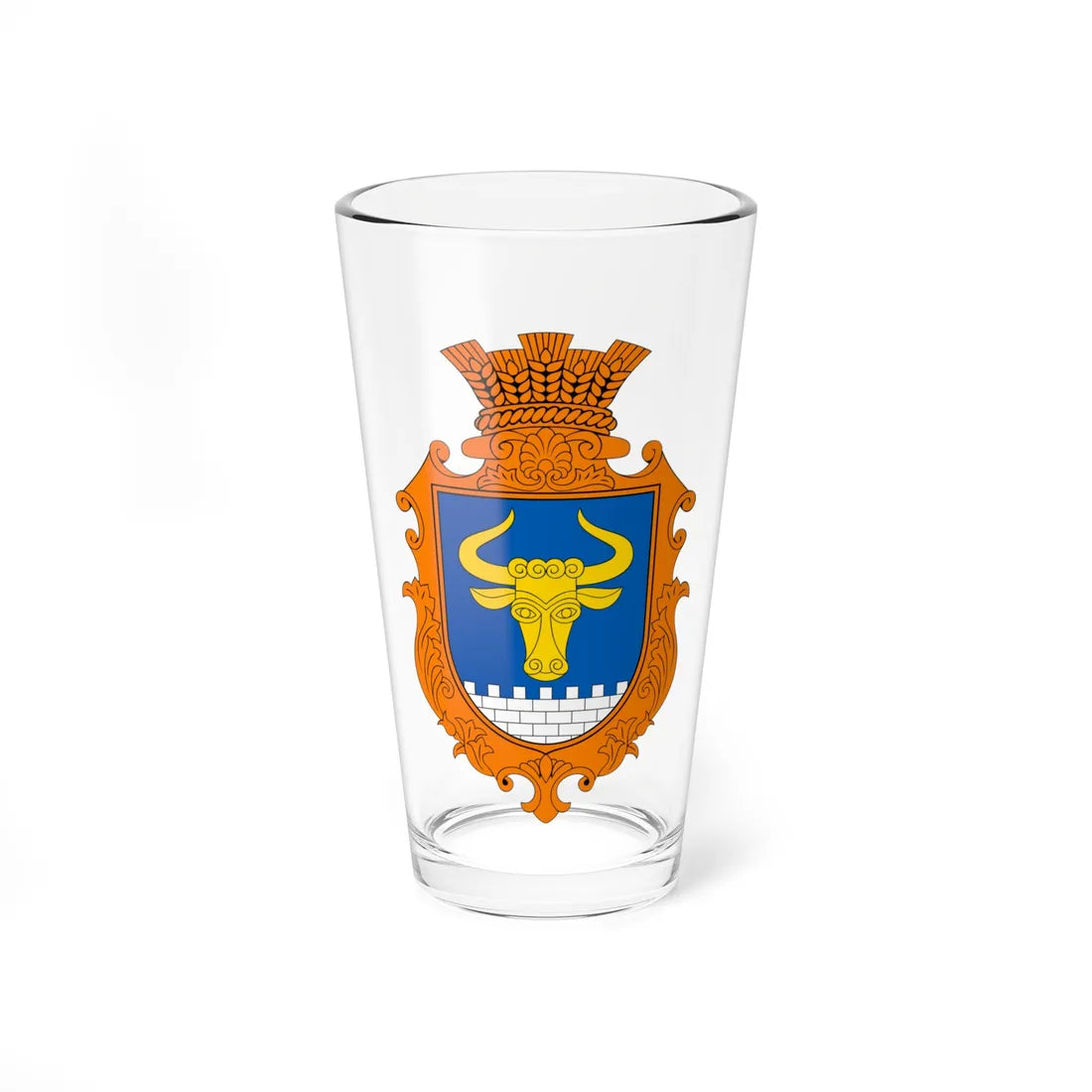 COA Zavorychi Kyivska Ukraine (Ukraine) (Coat of Arms) Pint Glass 16oz 16oz - Go Mug Yourself