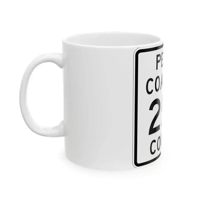 Coal Township Route 255 Perry County Ohio (Ohio) (Road Sign) White Coffee Mug - Go Mug Yourself