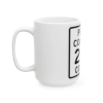 Coal Township Route 255 Perry County Ohio (Ohio) (Road Sign) White Coffee Mug - Go Mug Yourself