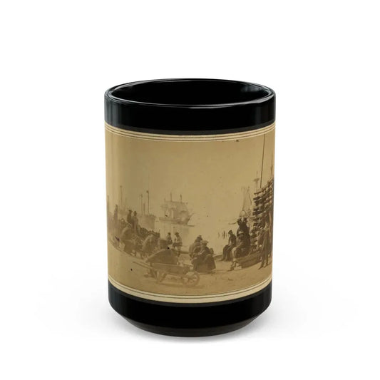 Coaling Admiral Farragut's Fleet At Baton Rouge, Louisiana (U.S. Civil War) Black Coffee Mug 15oz - Go Mug Yourself