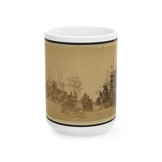 Coaling Admiral Farragut's Fleet At Baton Rouge, Louisiana (U.S. Civil War) White Coffee Mug 15oz - Go Mug Yourself