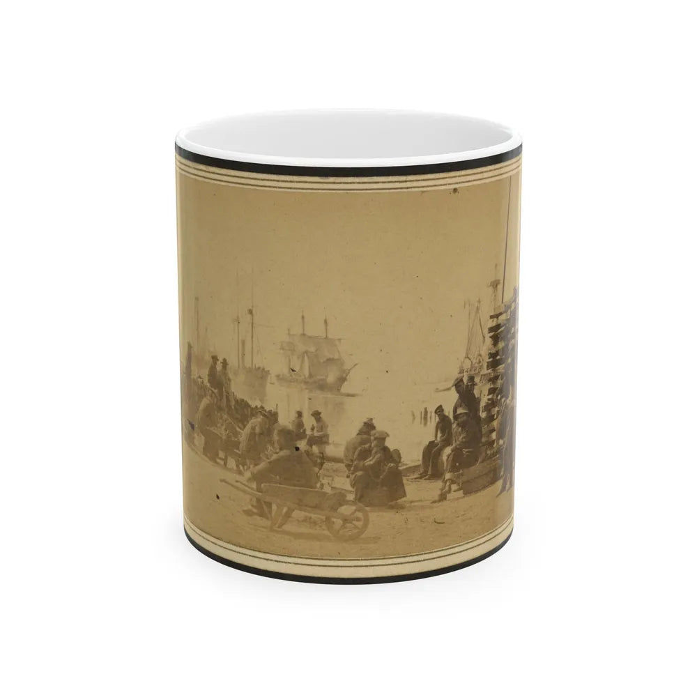 Coaling Admiral Farragut's Fleet At Baton Rouge, Louisiana (U.S. Civil War) White Coffee Mug-11oz-Go Mug Yourself