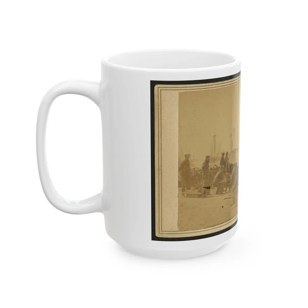 Coaling Admiral Farragut's Fleet At Baton Rouge, Louisiana (U.S. Civil War) White Coffee Mug-Go Mug Yourself