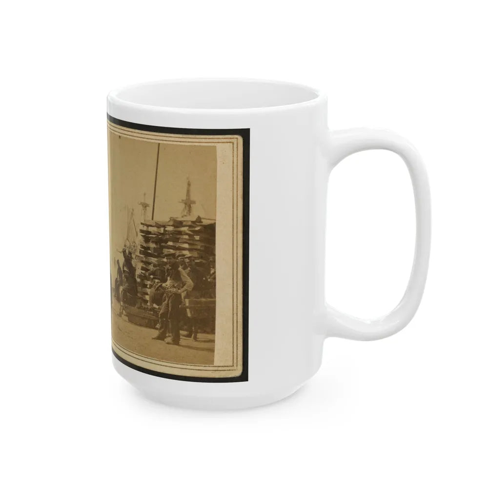 Coaling Admiral Farragut's Fleet At Baton Rouge, Louisiana (U.S. Civil War) White Coffee Mug-Go Mug Yourself