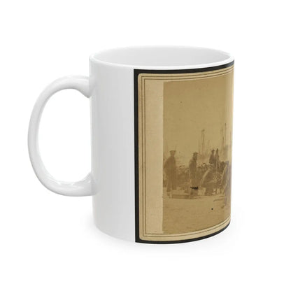 Coaling Admiral Farragut's Fleet At Baton Rouge, Louisiana (U.S. Civil War) White Coffee Mug-Go Mug Yourself