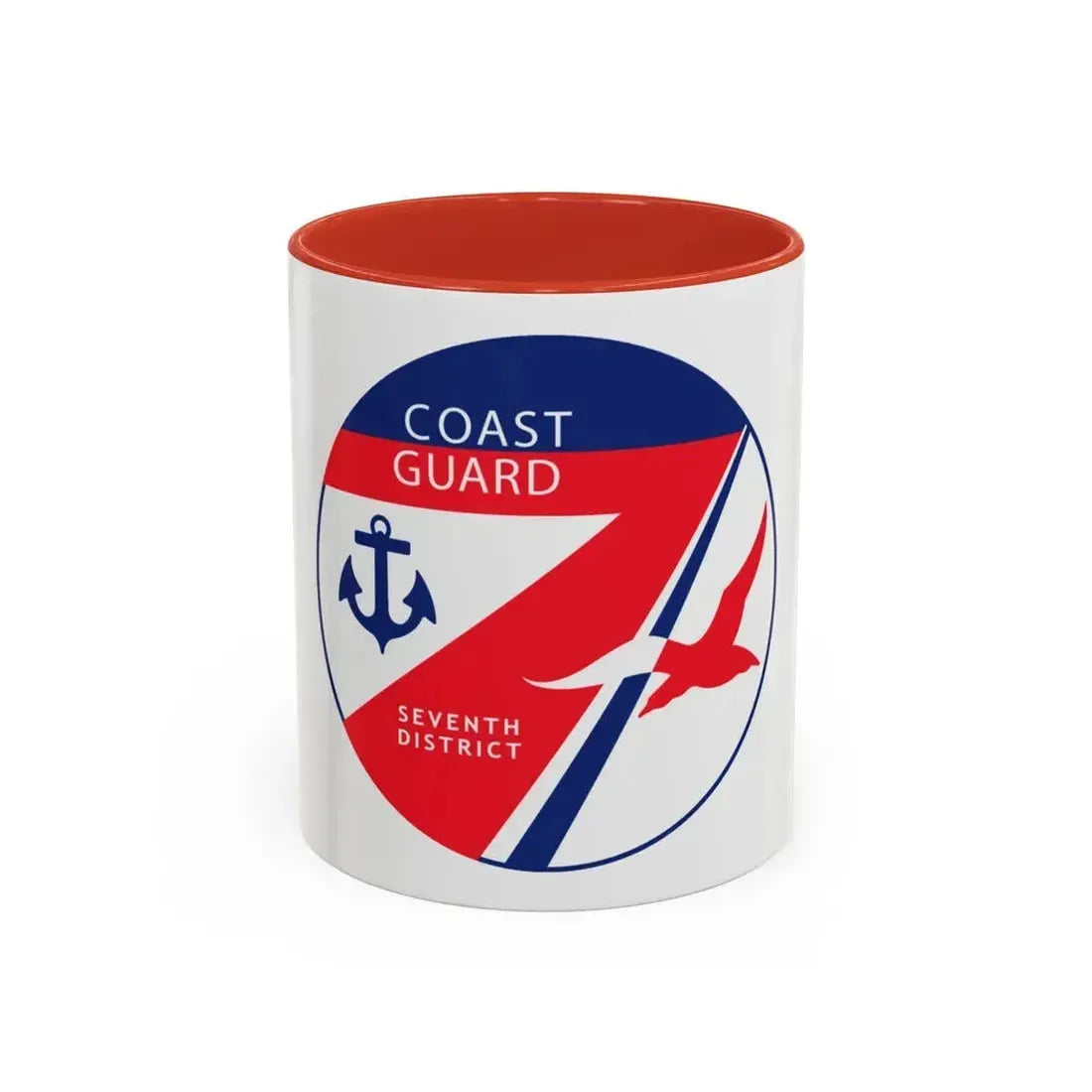 Coast Guard Seventh District (U.S. Coast Guard) Accent Coffee Mug 11oz Red - Go Mug Yourself