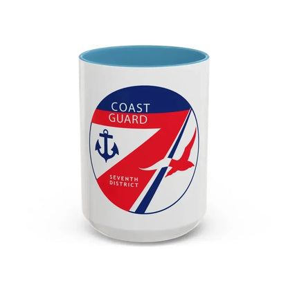 Coast Guard Seventh District (U.S. Coast Guard) Accent Coffee Mug 15oz Light Blue - Go Mug Yourself