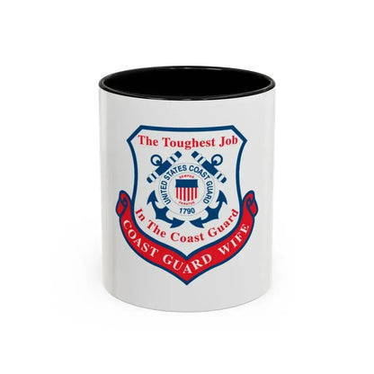 Coast Guard Wife (U.S. Coast Guard) Accent Coffee Mug 11oz Black - Go Mug Yourself