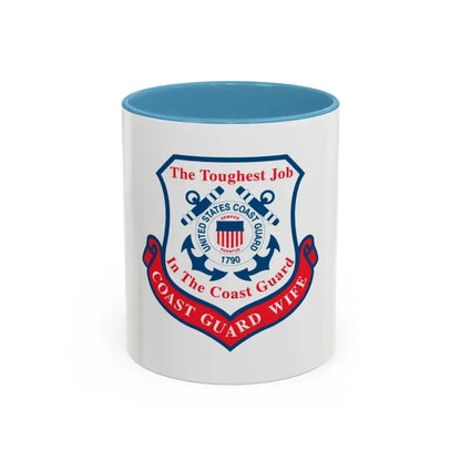 Coast Guard Wife (U.S. Coast Guard) Accent Coffee Mug 11oz Light Blue - Go Mug Yourself
