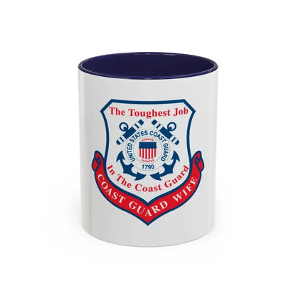 Coast Guard Wife (U.S. Coast Guard) Accent Coffee Mug 11oz Navy - Go Mug Yourself