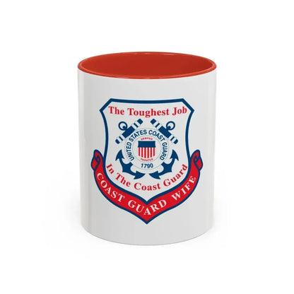 Coast Guard Wife (U.S. Coast Guard) Accent Coffee Mug 11oz Red - Go Mug Yourself