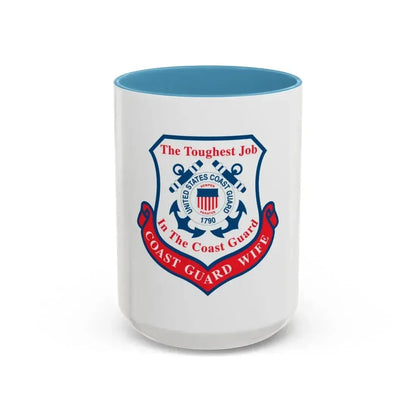 Coast Guard Wife (U.S. Coast Guard) Accent Coffee Mug 15oz Light Blue - Go Mug Yourself