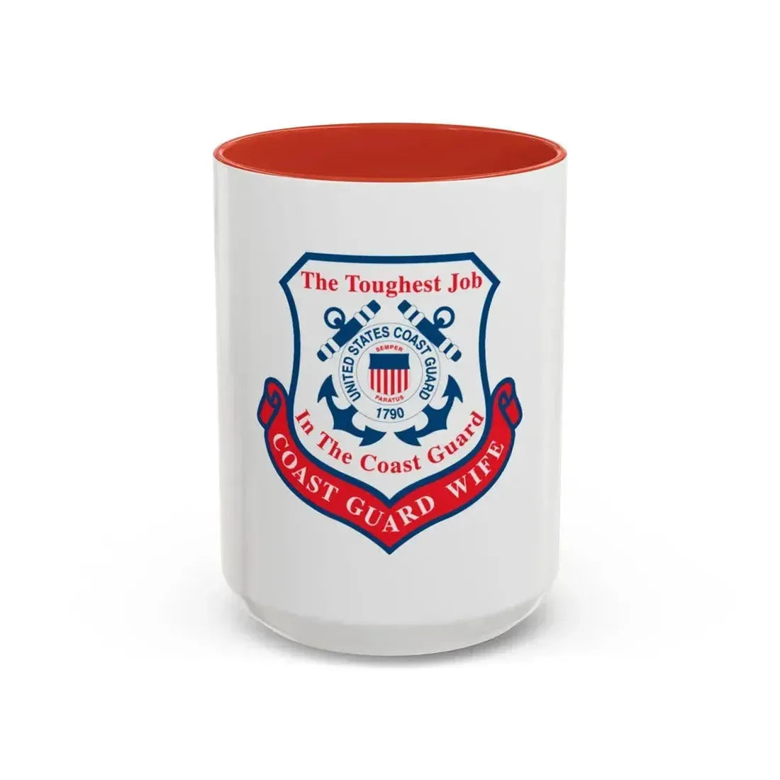 Coast Guard Wife (U.S. Coast Guard) Accent Coffee Mug 15oz Red - Go Mug Yourself