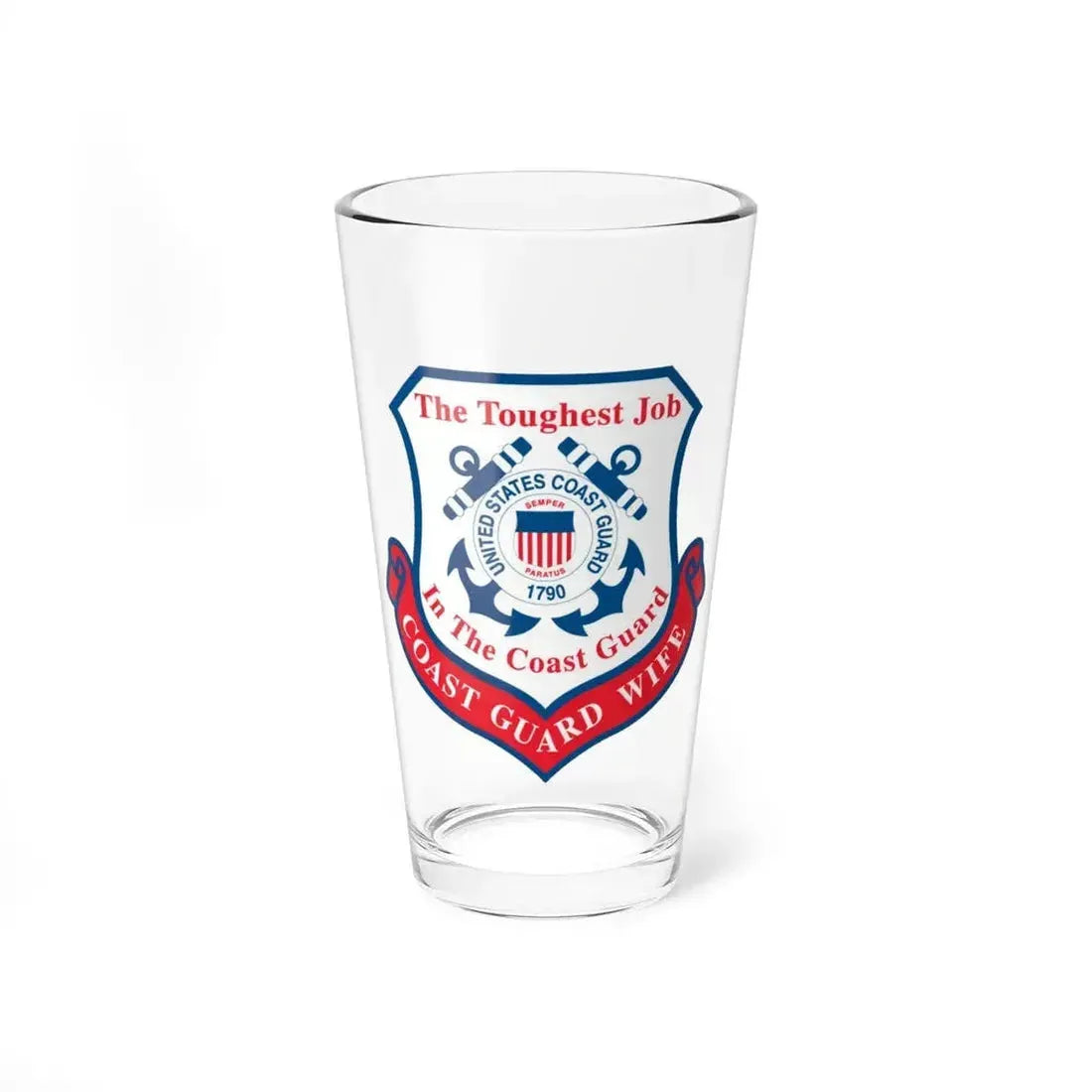 Coast Guard Wife (U.S. Coast Guard) Pint Glass 16oz 16oz - Go Mug Yourself
