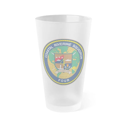 Coastal Riverine Sq 4 (U.S. Navy) Frosted Pint Glass 16oz-Go Mug Yourself