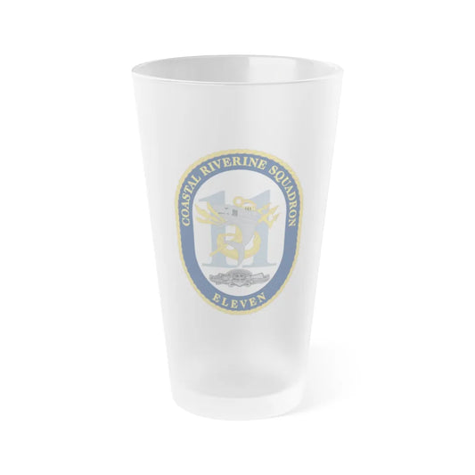 Coastal Riverine Sq Eleven (U.S. Navy) Frosted Pint Glass 16oz-Go Mug Yourself