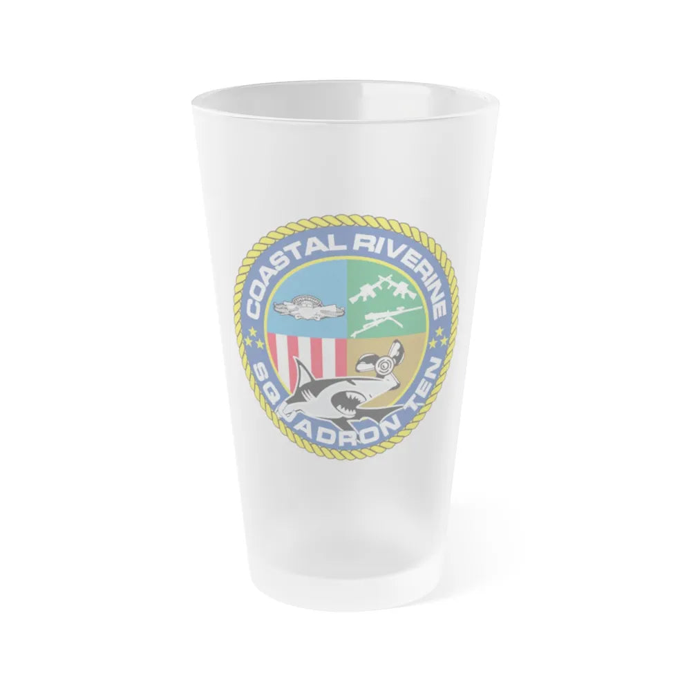 Coastal Riverine Squadron 10 (U.S. Navy) Frosted Pint Glass 16oz-Go Mug Yourself