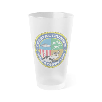 Coastal Riverine Squadron 10 (U.S. Navy) Frosted Pint Glass 16oz-Go Mug Yourself