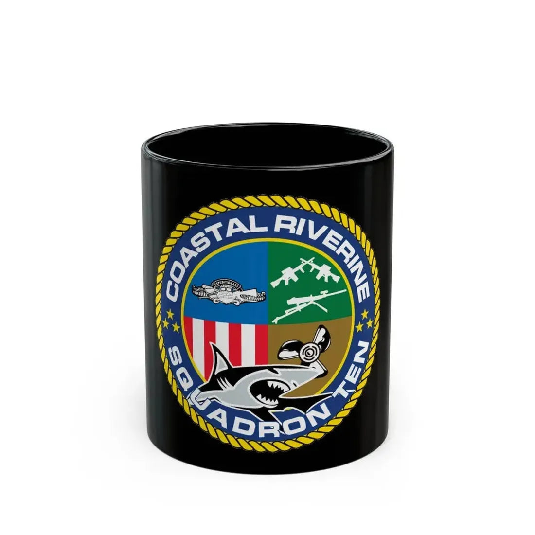 Coastal Riverine Squadron 10 (U.S. Navy) Black Coffee Mug 11oz - Go Mug Yourself