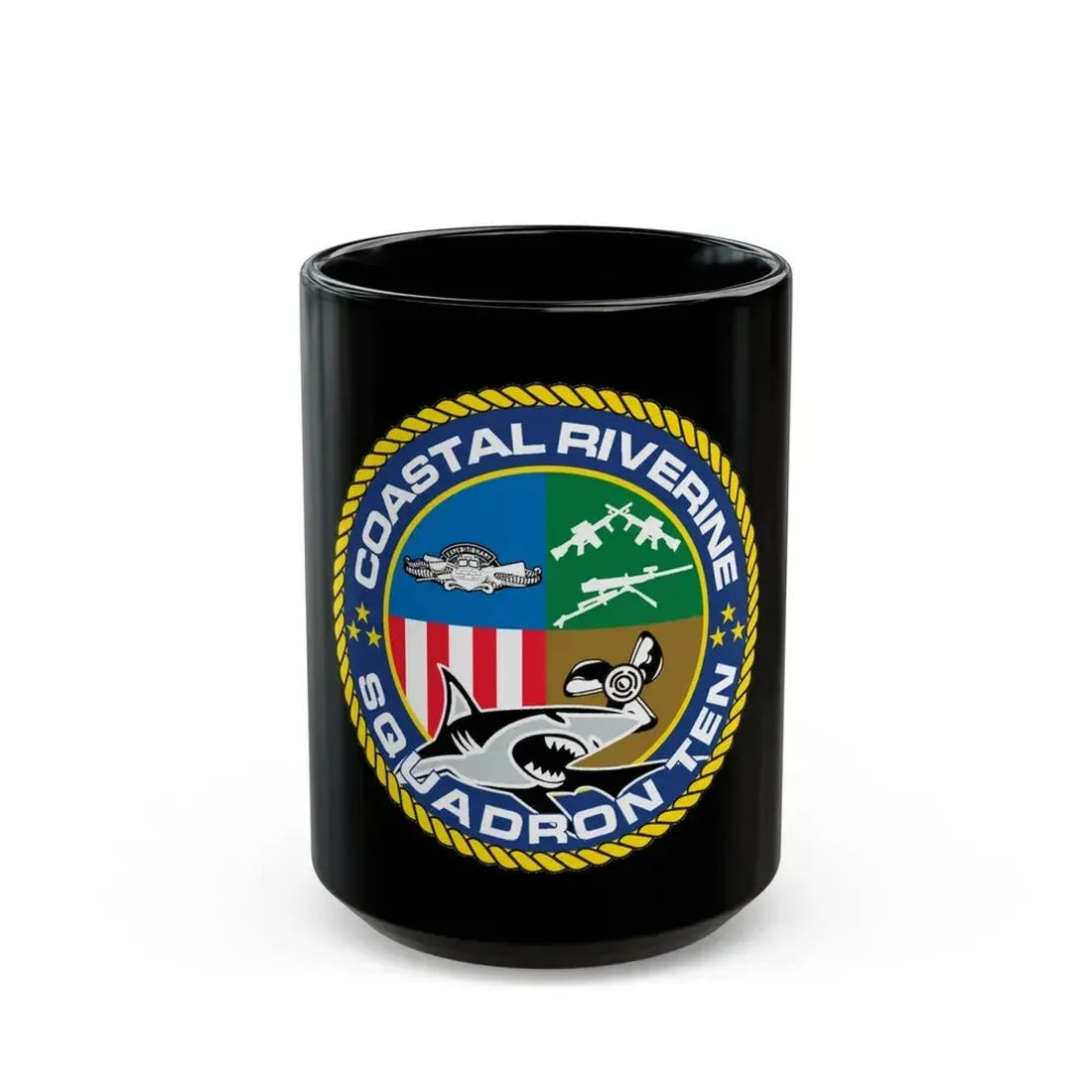 Coastal Riverine Squadron 10 (U.S. Navy) Black Coffee Mug 15oz - Go Mug Yourself