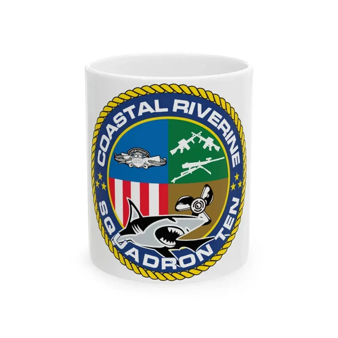 Coastal Riverine Squadron 10 (U.S. Navy) White Coffee Mug 11oz - Go Mug Yourself