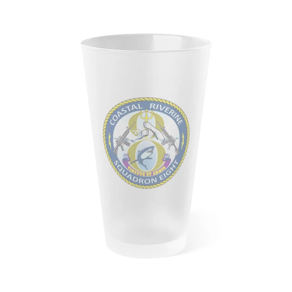 Coastal Riverine Squadron 8 (U.S. Navy) Frosted Pint Glass 16oz-Go Mug Yourself