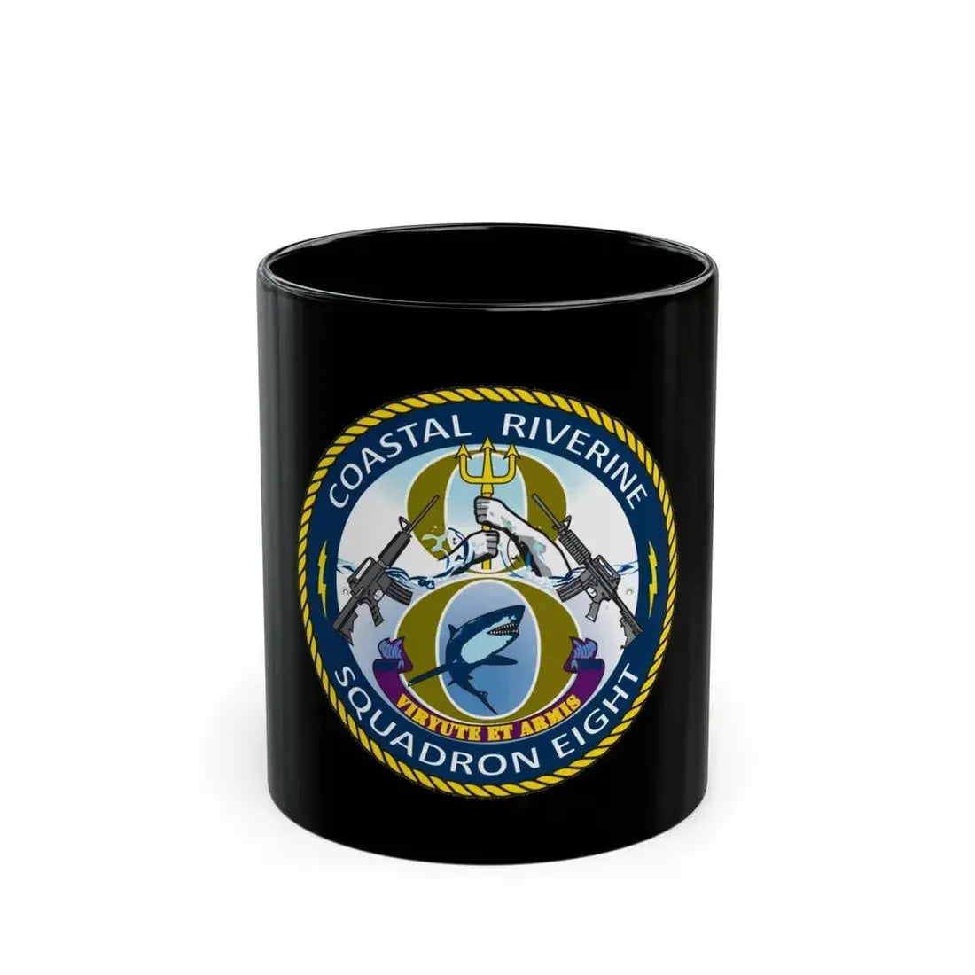 Coastal Riverine Squadron 8 (U.S. Navy) Black Coffee Mug 11oz - Go Mug Yourself