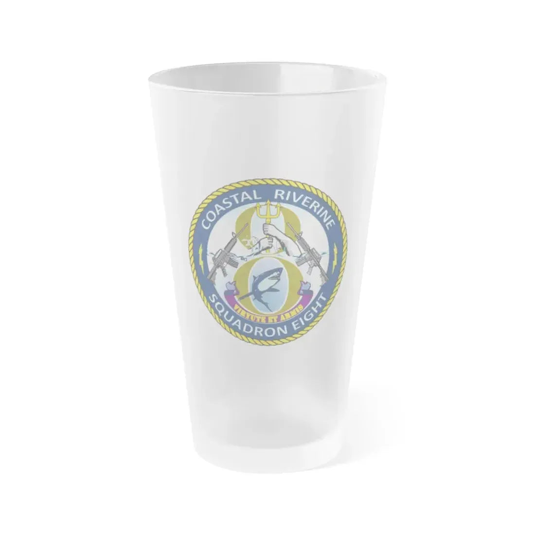 Coastal Riverine Squadron 8 (U.S. Navy) Frosted Pint Glass 16oz Default Title - Go Mug Yourself