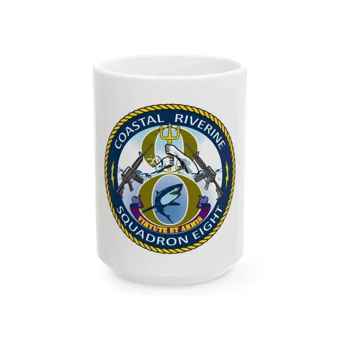 Coastal Riverine Squadron 8 (U.S. Navy) White Coffee Mug 15oz - Go Mug Yourself