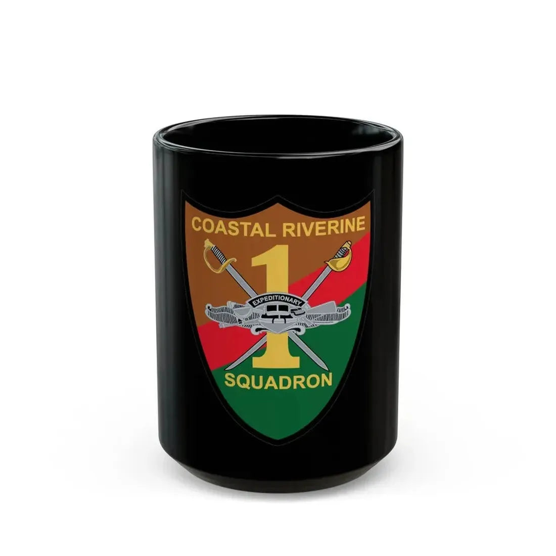 Coastal Riverine Squadron ONE (U.S. Navy) Black Coffee Mug 15oz - Go Mug Yourself