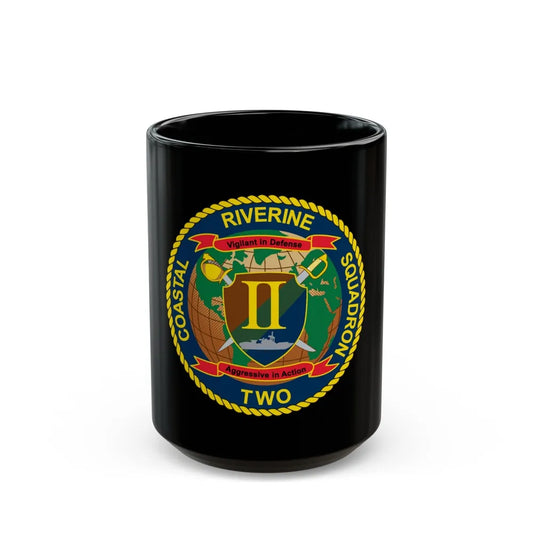 Coastal Riverine Squadron Two (U.S. Navy) Black Coffee Mug-15oz-Go Mug Yourself