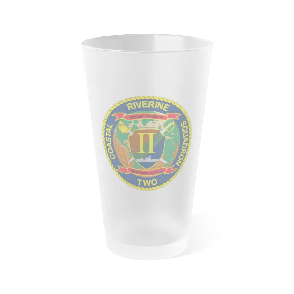 Coastal Riverine Squadron Two (U.S. Navy) Frosted Pint Glass 16oz-Go Mug Yourself