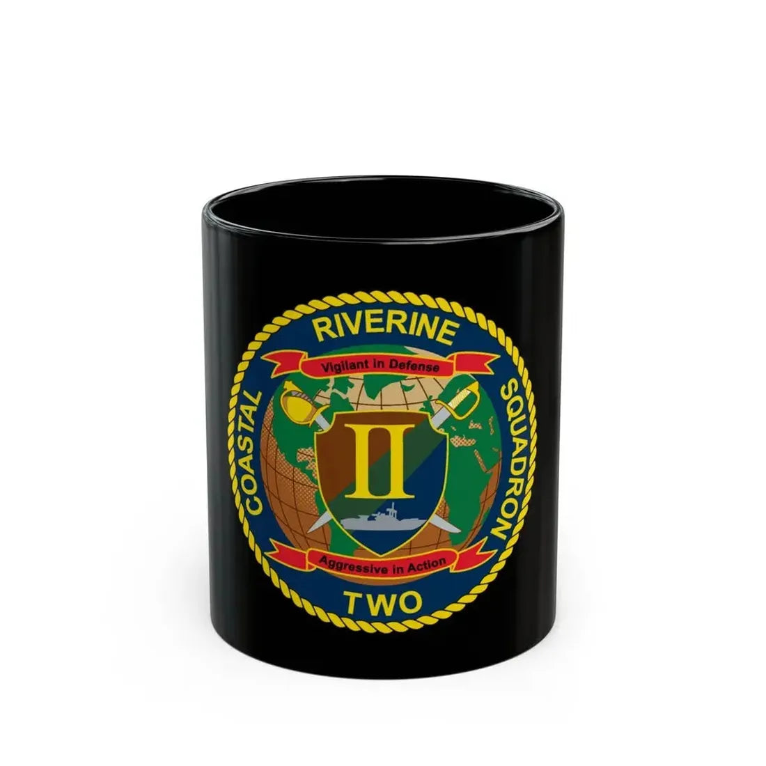 Coastal Riverine Squadron Two (U.S. Navy) Black Coffee Mug 11oz - Go Mug Yourself