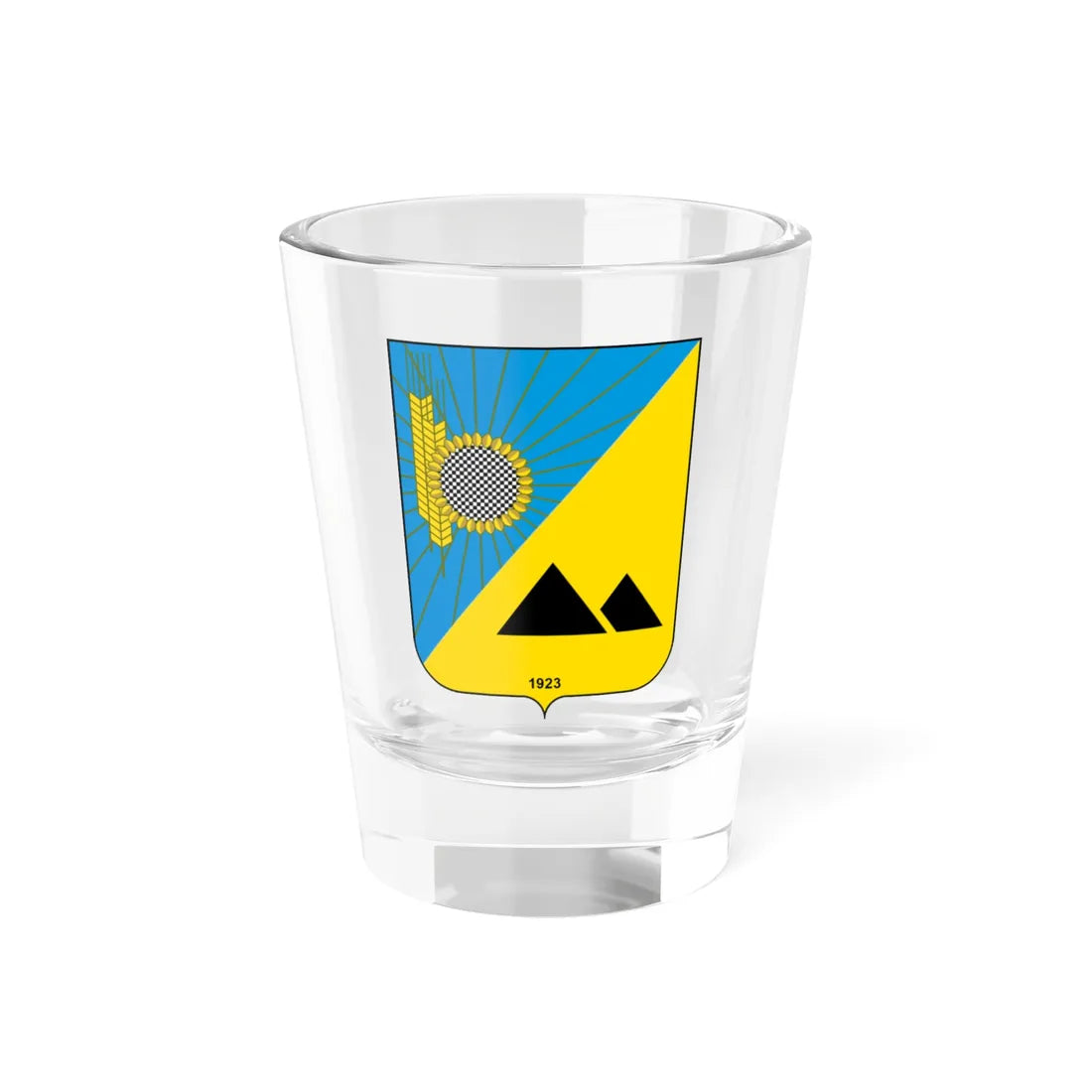 Coat of Ams of Pavlohrad raion (Ukraine) (Coat of Arms) Shot Glass 1.5oz 1.5oz - Go Mug Yourself