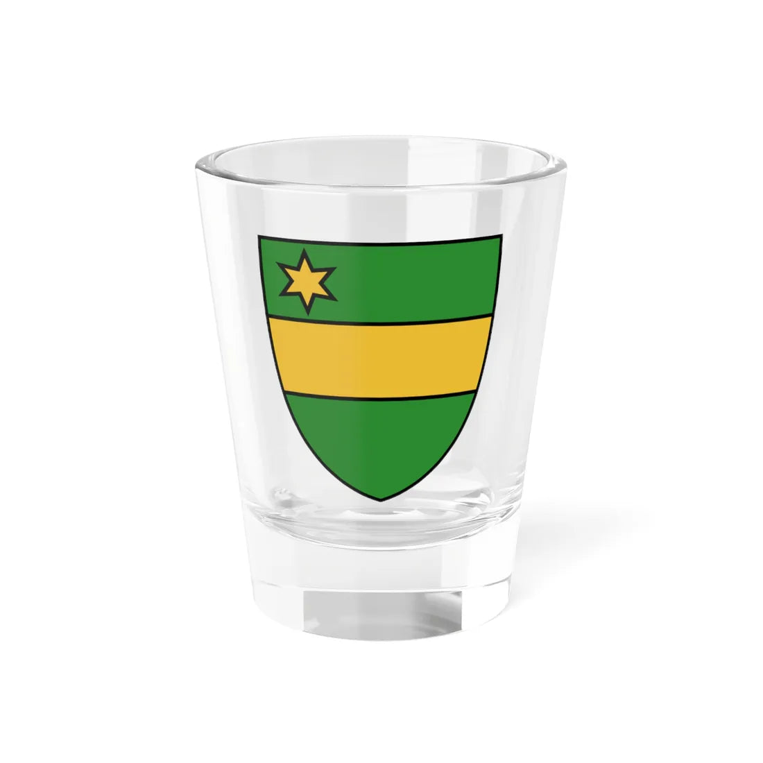 Coat of Armes Mont Saint Guibert (Belgium) (Coat of Arms) Shot Glass 1.5oz 1.5oz - Go Mug Yourself