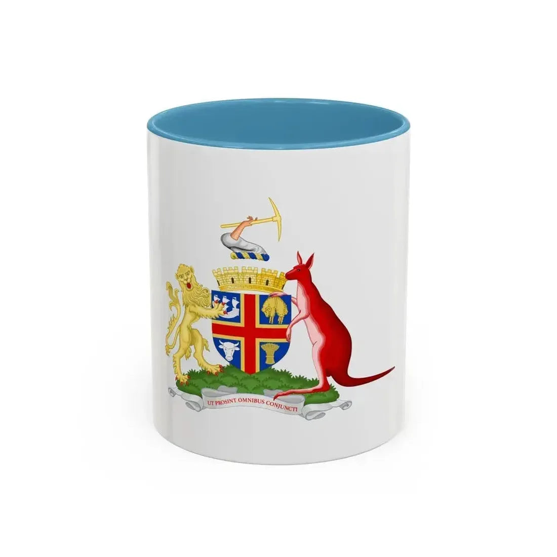 Coat of Arms Adelaida Australia - Accent Coffee Mug 11oz Light Blue - Go Mug Yourself