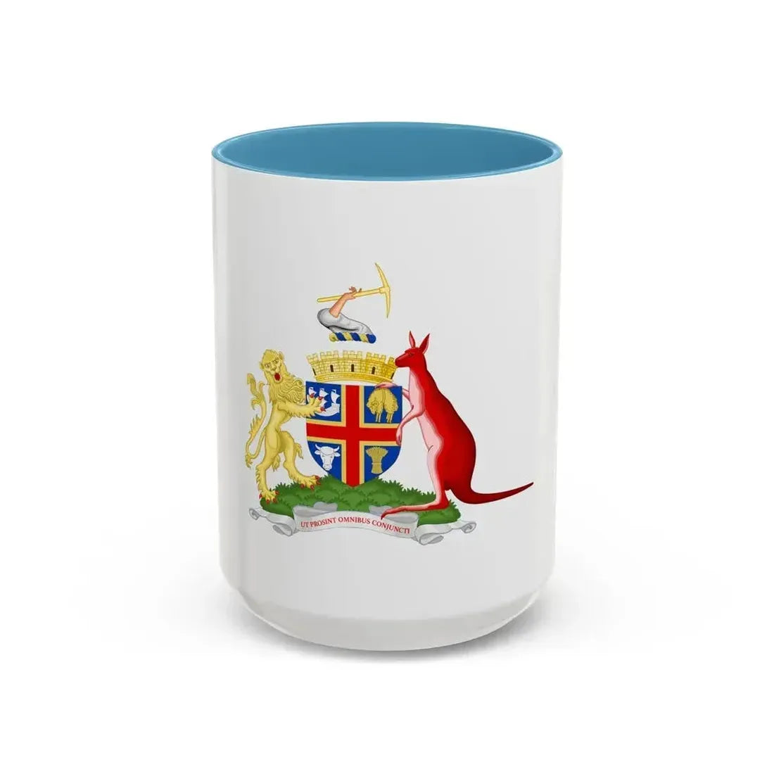 Coat of Arms Adelaida Australia - Accent Coffee Mug 15oz Light Blue - Go Mug Yourself