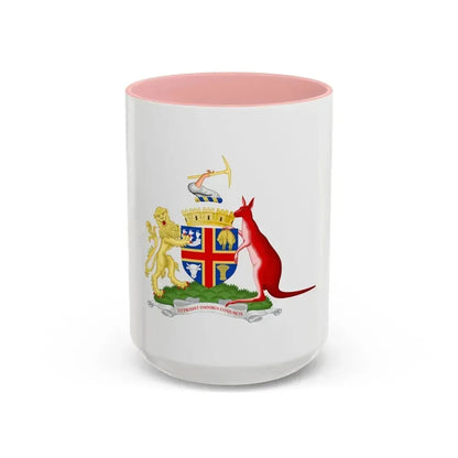 Coat of Arms Adelaida Australia - Accent Coffee Mug 15oz Pink - Go Mug Yourself