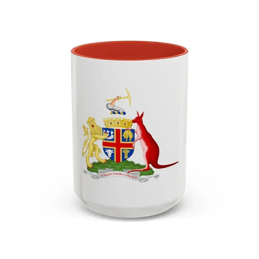 Coat of Arms Adelaida Australia - Accent Coffee Mug 15oz Red - Go Mug Yourself
