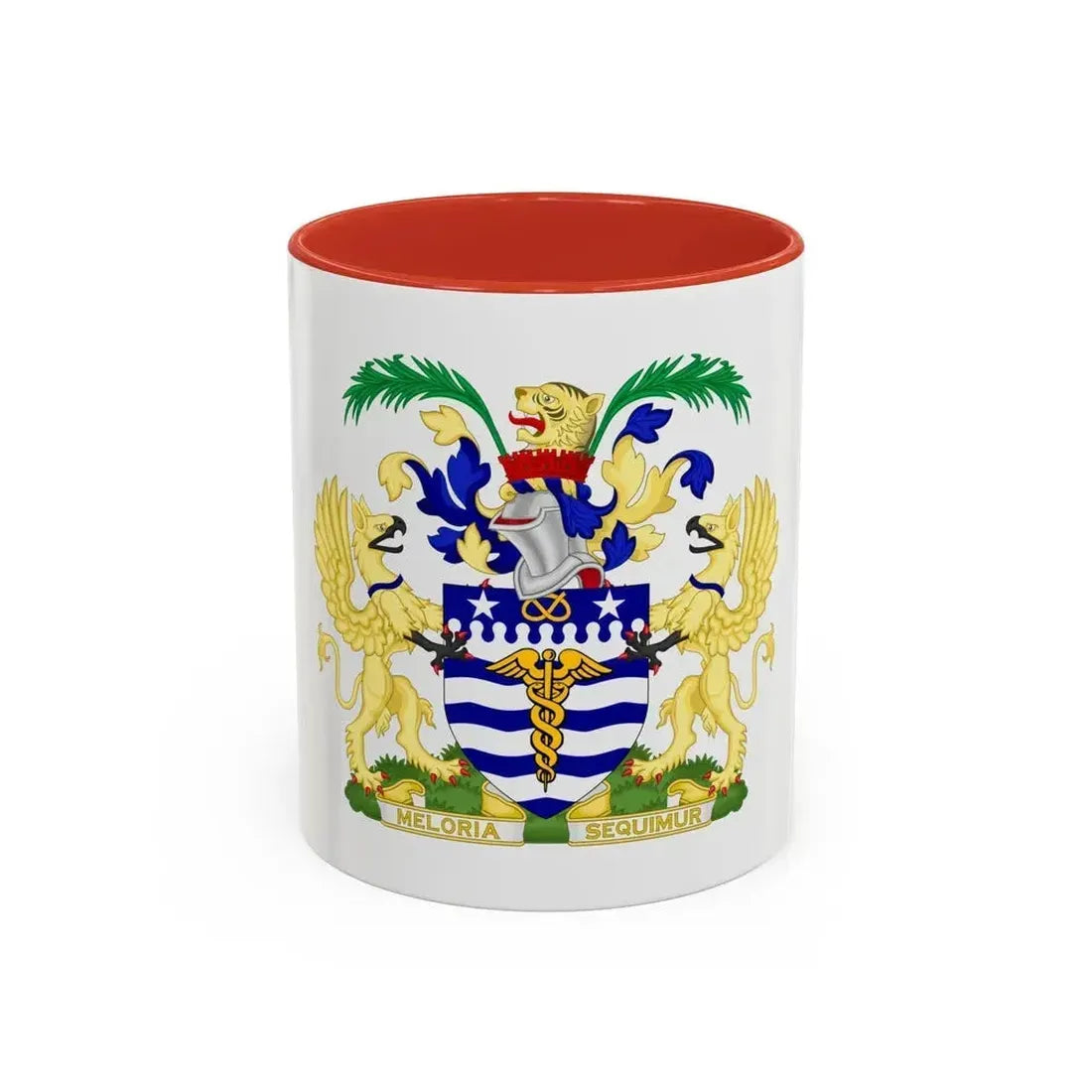 Coat of Arms Brisbane Australia - Accent Coffee Mug 11oz Red - Go Mug Yourself