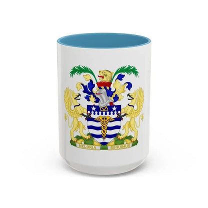 Coat of Arms Brisbane Australia - Accent Coffee Mug 15oz Light Blue - Go Mug Yourself