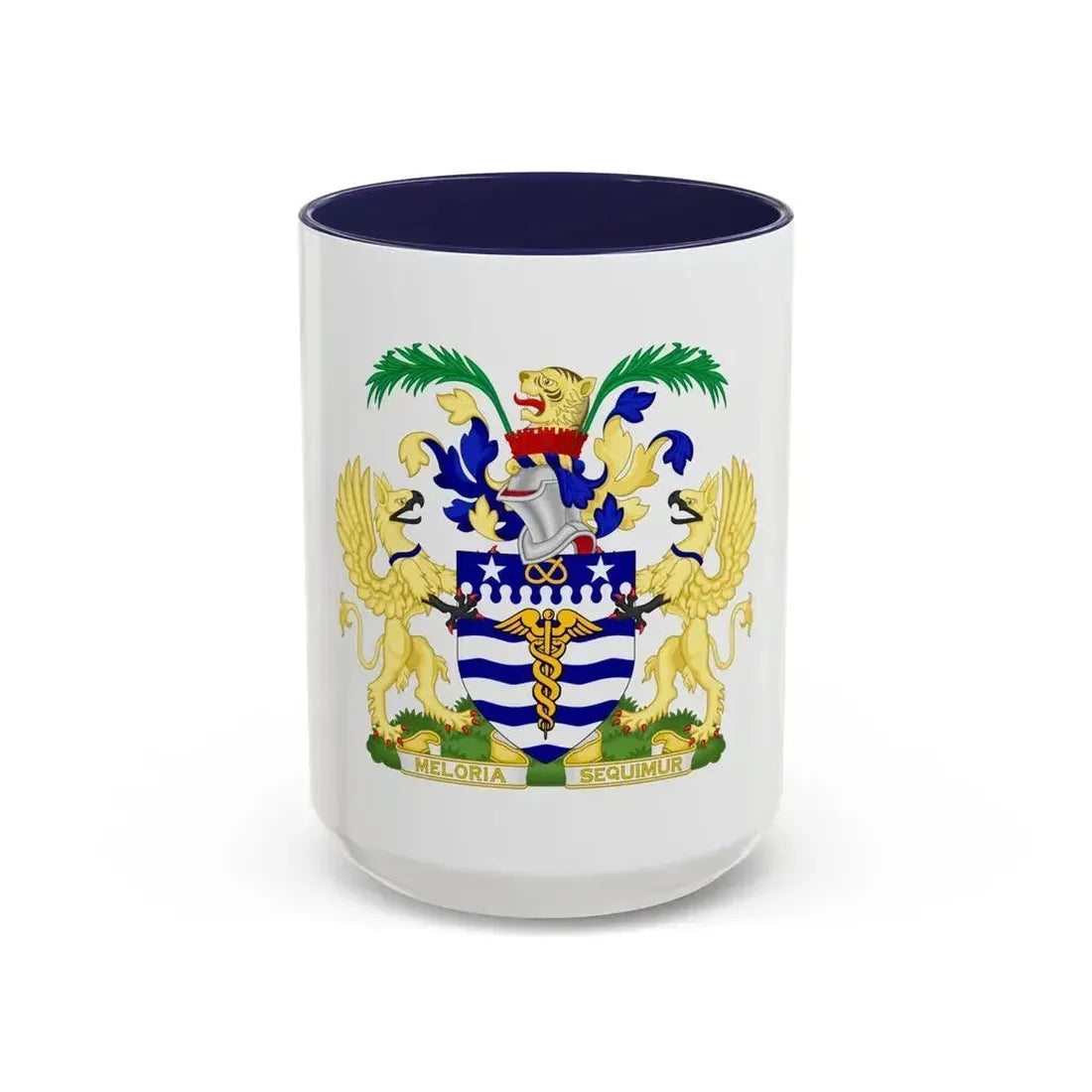 Coat of Arms Brisbane Australia - Accent Coffee Mug 15oz Navy - Go Mug Yourself