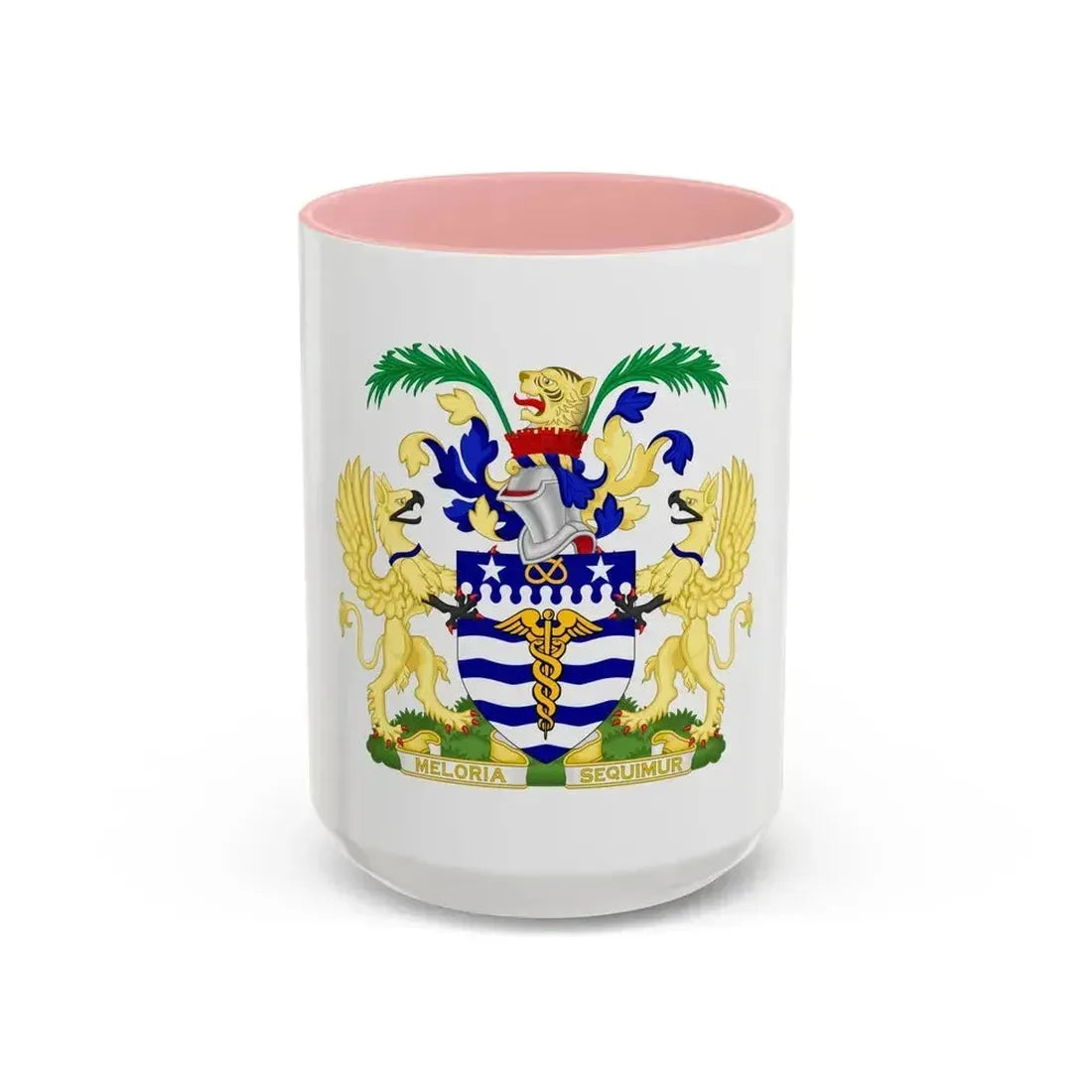 Coat of Arms Brisbane Australia - Accent Coffee Mug 15oz Pink - Go Mug Yourself