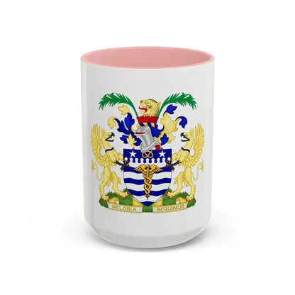 Coat of Arms Brisbane Australia - Accent Coffee Mug 15oz Pink - Go Mug Yourself