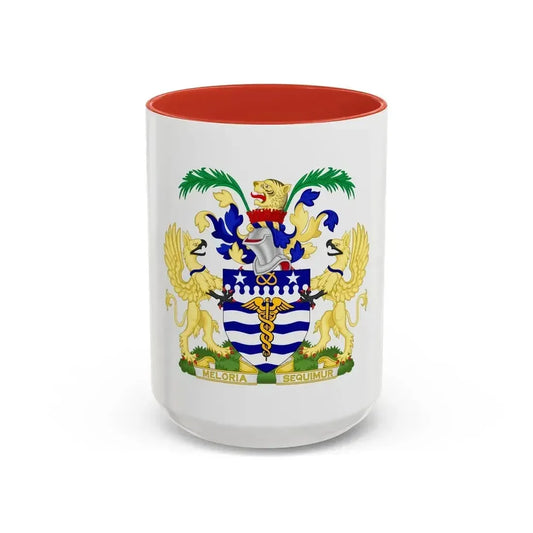 Coat of Arms Brisbane Australia - Accent Coffee Mug 15oz Red - Go Mug Yourself