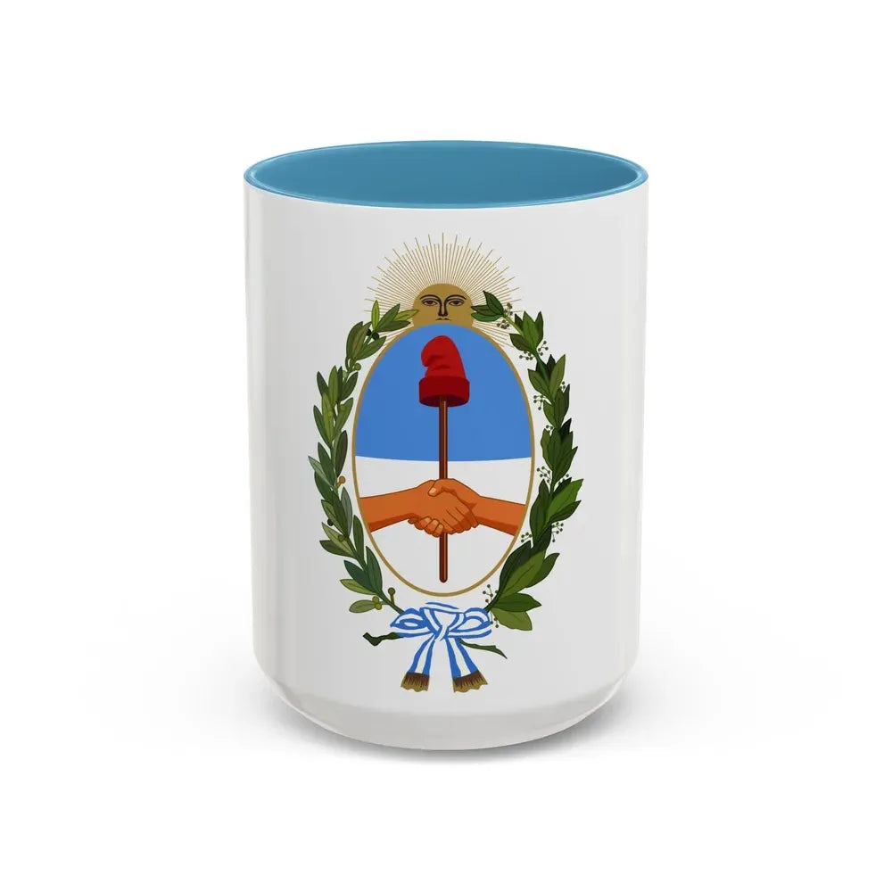 Coat of Arms Buenos Aires Province Argentina - Accent Coffee Mug 15oz Light Blue - Go Mug Yourself