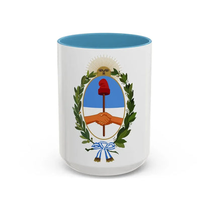 Coat of Arms Buenos Aires Province Argentina - Accent Coffee Mug 15oz Light Blue - Go Mug Yourself