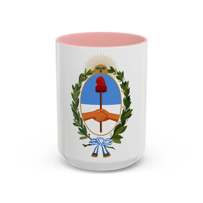 Coat of Arms Buenos Aires Province Argentina - Accent Coffee Mug 15oz Pink - Go Mug Yourself